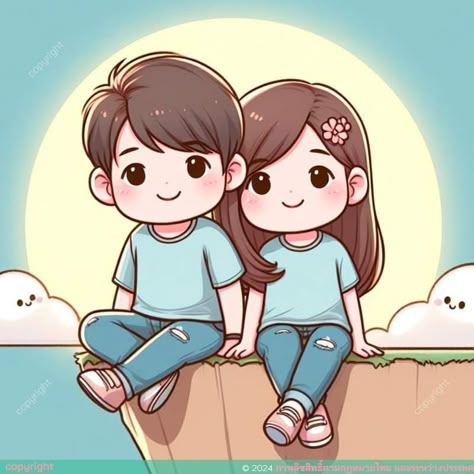 Brother And Sister Cartoon Characters, Brother Sister Photos Cartoon, Sweet Cartoon Couple, Cute Brother Sister Cartoon, Cute Couple Drawings Cartoon, Cartoon Couple Drawings, Brother Sister Cartoon Art, Cute Couple Doodles, Bf And Gf Cartoon Pics