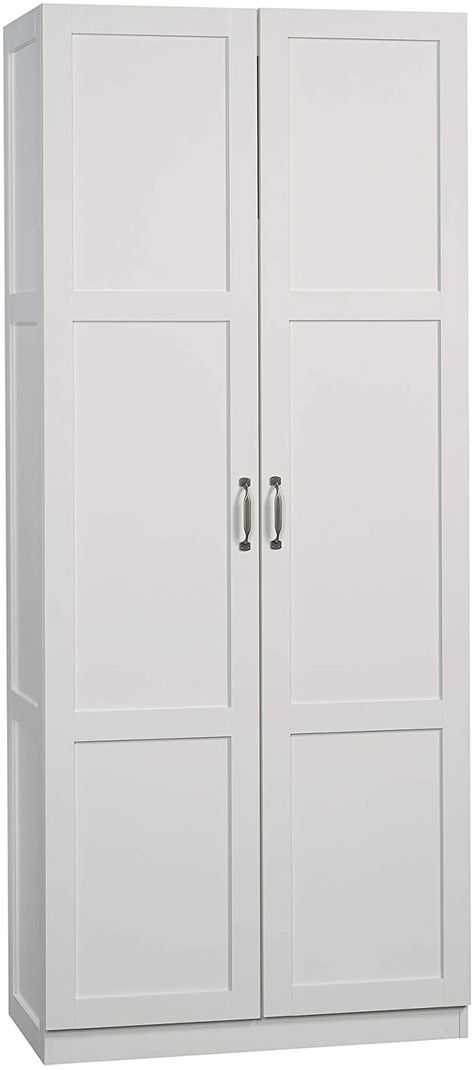 AmazonSmile: Sauder 419496 Miscellaneous Storage Storage Cabinet, L: 29.61" x W: 16.02" x H: 71.50", Cinnamon Cherry finish: Furniture & Decor Storage Pantry Cabinets, Sauder Storage Cabinet, Sauder Furniture, White Storage Cabinets, Pantry Cabinets, Innovative Furniture, Cabinet Dimensions, Tall Cabinet, Pantry Cabinet