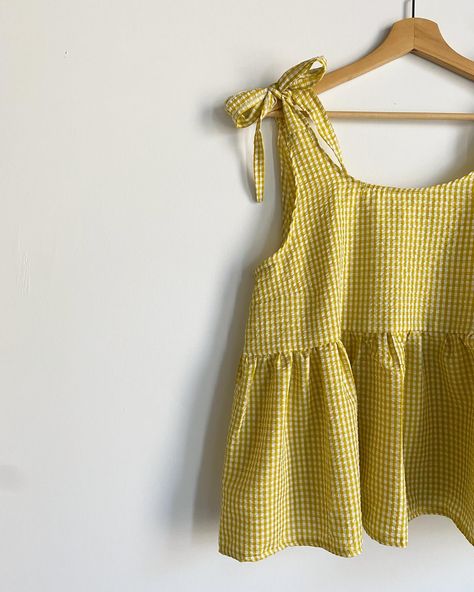 A little blast of sunshine 🌞 the Chloe Top in a bright gingham seersucker! Find it first at the Pop Up on Sunday, April 14th @luckygirlpopup 🌻 #luckygirlpopup #shopsmallcanada #handmadeclothing #slowfashion #slowsewing #shopsmall #shoplocal #smallbatchfashion #smallbatchclothing #springtop #ginghamtop Gingham Top Outfit, Seersucker Top, Seersucker Shirt, Gingham Top, Gingham Tops, Dressed To Kill, Making Shirts, Lucky Girl, Spring Tops