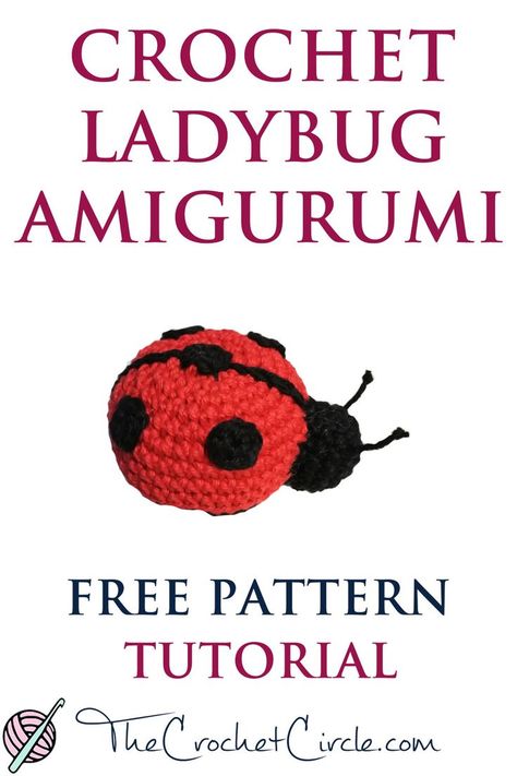 Crochet amigurumi ladybug pattern. Small crochet animal. Crochet Ladybug, Crochet Applique Patterns Free, Crochet Toys Free, Easy Crochet Animals, A Ladybug, Crochet Animals Free Patterns, Crochet Goodies, Learn How To Crochet, Crochet Fashion Patterns