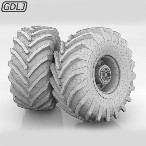 Tractor Tires 3D Model 3d Topology, Maya Modeling, Tractor Tire, 3d Modelle, Rc Car, Rc Cars, 3d Print, 3d Printing, Actors