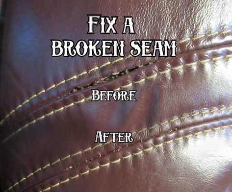 Learning how to repair a broken seam in leather upholstery by hand will allow you to fix seams for couches, chairs, recliners and even car seats in a few steps Leather Car Seat Repair, Car Upholstery Repair, Leather Couch Repair, Car Upholstery Cleaner, Car Seat Upholstery, Couch Repair, Diy Leather Repair, Leather Restoration, Boat Upholstery