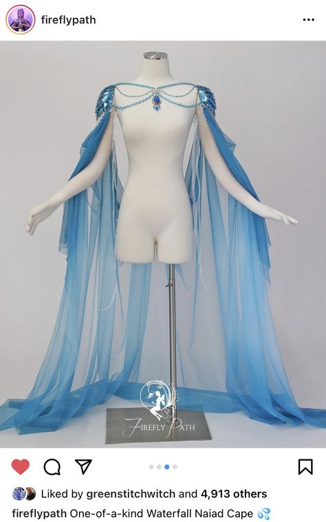 Goddess Of The Sea Costume, Sea Goddess Outfit, Water Fairy Cosplay, Water Clothes Aesthetic, Water Witch Costume, Water Goddess Outfit, Sea Nymph Costume, Water Costume Ideas, Water Nymph Costume