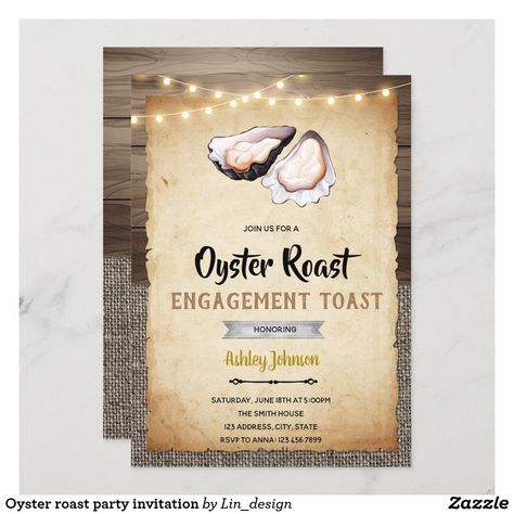 Oyster Roast Engagement Party, Oyster Roast Party, Nautical Bridal Shower, Engagement Party Planning, Nautical Bridal Showers, Couples Shower Invitation, Oyster Roast, Pearl Party, Couples Shower Invitations