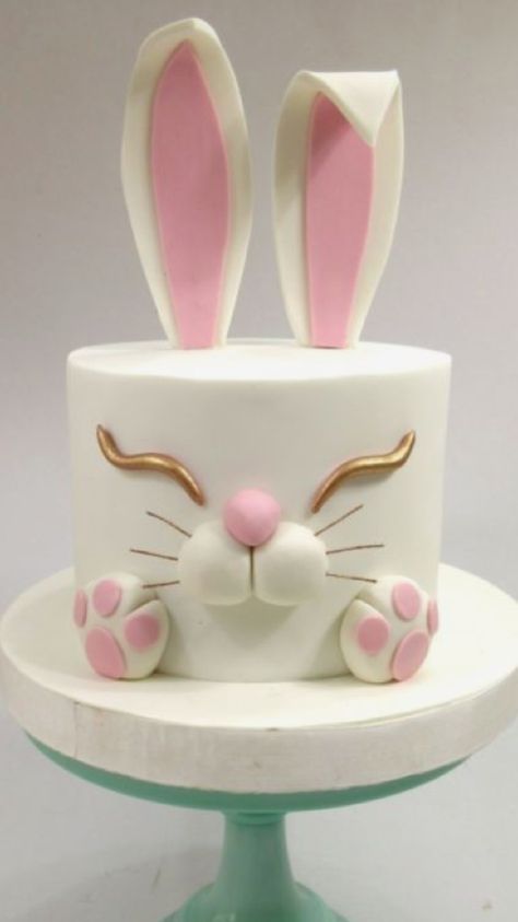 Rabbit Cake Ideas, Rabbit Theme Cake, Rabbit Birthday Cake, Bunny Rabbit Cake, Bunny Desserts, Dino Birthday Cake, Bunny Birthday Cake, Anna Cake, Cake Designs For Kids