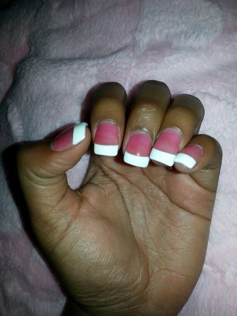 French Mani w/ dark pink background Nails Dark Pink, White French Tip Nails, Dark Pink Background, White Tip Nails, Classy Acrylic, Nails Dark, White French Tip, Classy Acrylic Nails, Tip Nails