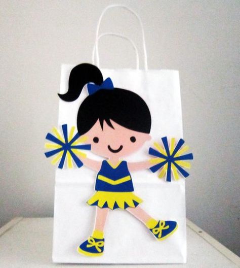 Cheerleader Goody Bag Tags, Cheerleader Favor Bag Tags, Cheerleader Goodie Bag Tags Cheerleader Centerpieces, Cheerleading Centerpieces, Cheerleading Birthday Invitations, Party Room Decorations, Cheerleader Birthday Party, Cheerleading Birthday, Cheer Bags, Cheerleader Party, Cheerleader Birthday