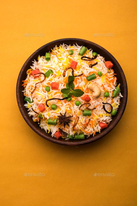 Vegetable Pulav by stockimagefactory. Indian Vegetable Pulav or Biryani made using Basmati Rice #Sponsored #stockimagefactory, #Pulav, #Vegetable, #Indian Pulav Recipe Vegetables, Veg Biryani Photography, Veg Pulao Photography, Veg Paneer Pulao Recipe, Simple Veg Pulao Recipe, Veg Pulav, Veg Pulao, Veg Biryani, Basmati Rice