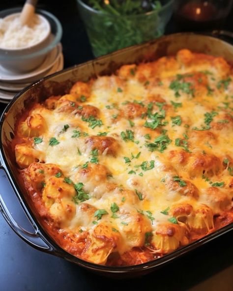 I brought this for a potuck and everyone immediately requested the recipe Pork Chops And Onions, Cheesy Baked Tortellini, Baked Tortellini Casserole, Tortellini Casserole, Comfort Pasta Dishes, Baked Tortellini, Slow Cooker Meal, Comfort Pasta, Tortellini Bake