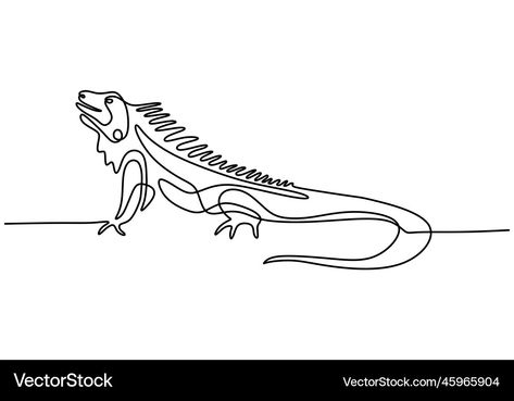 One Continuous Line Drawing, Green Iguana, Minimalism Design, Logo Identity, Continuous Line Drawing, Hand Drawn Illustration, Continuous Line, Drawn Illustration, Vector Hand