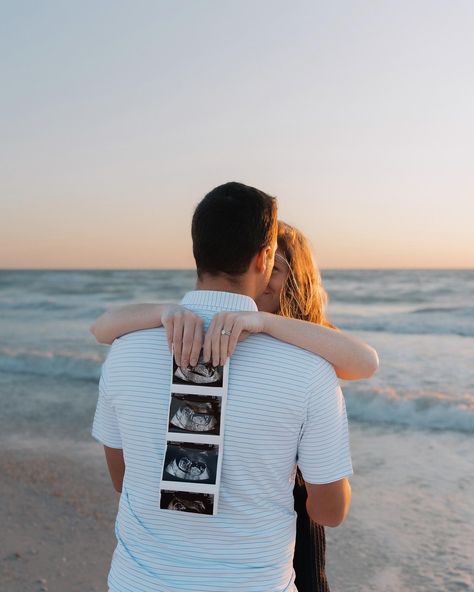 Just delivered this sweet announcement shoot! I have had so many studio, in-home & outdoor shoots lately that I have missed shooting at the beach so much! Hoping to do lots of family, couple and maternity beach sessions before my baby gets here in July! #pregnancyannouncement #stpetersburgflorida #stpetegals #stpetematernityphotographer #stpetemama #stpetemoms #stpetephotographer St Pete photographer, tampa photographer, beach maternity shoots, beach session, maternity session, golden hour Beach Ultrasound Announcement, Pregnancy Announcement On The Beach, Baby Announcement Beach Ideas, Beach Announcement Baby, Pregnancy Announcement Beach Photos, Pregnancy Announcement Photos Beach, Baby Announcement Beach, Sonogram Pregnancy Announcement, Pregnancy Announcement Beach