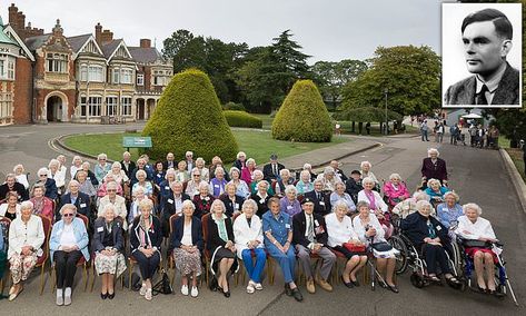 Codebreakers who helped end WWII reunite at Bletchley Park Bletchley Park, Alan Turing, 80th Anniversary, Farm Heroes, Space Science, Special People, History Books, Celebrity Photos, Daily Mail