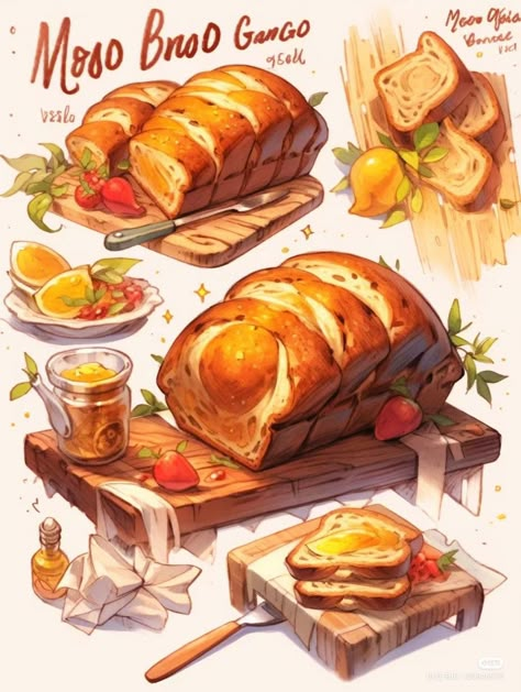 Food Drawings Aesthetic, Drawing Of Food, Sketch Cute, Watercolor Food Illustration, Drawing Food, Studying Food, Food Drawings, Foodie Art, Food Sketch