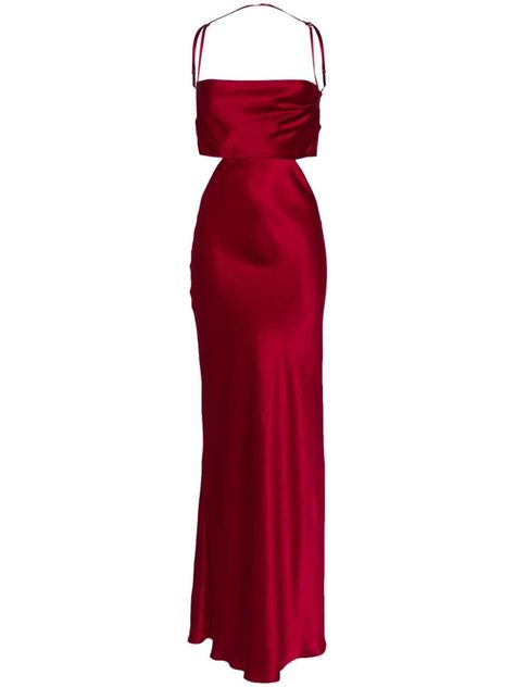 Red Silk Prom Dress, Ruby Dress, Red Silk Dress, Red Slip Dress, Long Cocktail Dress, Michelle Mason, Fashion D, Elegant Outfits, Dress Aesthetic