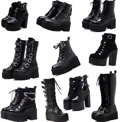 Grunge Shoes, Goth Shoes, Goth Outfit, Dr Shoes, Tomboy Style Outfits, Girly Shoes, Aesthetic Shoes, Swag Shoes, Tomboy Fashion