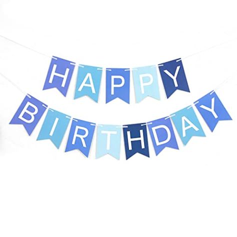 Blue Happy Birthday, Boys Birthday Party Decorations, Boys Birthday Party, Birthday Flags, Happy Birthday Bunting, Party Photo Backdrop, Happy Birthday Signs, Happy Birthday Baby, Birthday Bunting