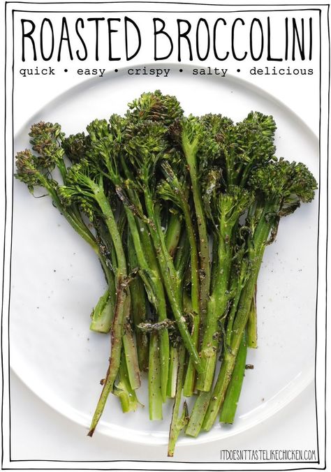 Roasted Broccolini Best Brocollini Recipes, Oven Roasted Broccolini Recipe, Brocollini Recipes Roasted, Broccoletti Recipes, Air Fryer Broccolini, Cooking Broccolini, Broccolini Recipe Sauteed, How To Cook Broccolini Easy Recipes, Brocollini Recipes Sauteed