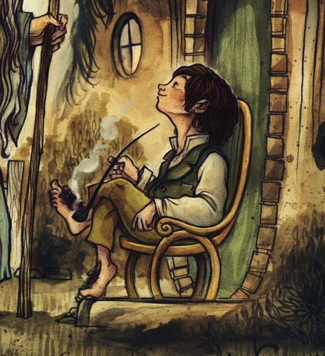 Cory Godbey - Good Morning! - Bilbo Legolas And Tauriel, Middle Earth Art, Bilbo Baggins, Light Night, Spring Photos, Jrr Tolkien, Kids Story Books, Love Illustration, Roasts