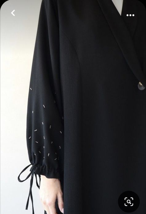 Black Abaya, Gathered Sleeves, Travel, Black