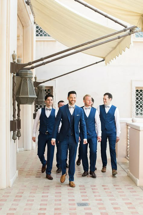 2023 Elopement, Bridal Suite Ideas, Groomsmen Attire Navy, Groomsman Attire, Groomsmen Vest, Blue Groomsmen Suits, Wedding In Dubai, Navy Groomsmen, Blue Groomsmen