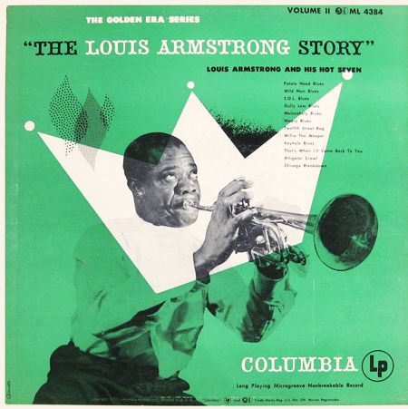 The Louis Armstrong Story, vol. 2   Label: Columbia ML 4384   12" LP 1951  Design: Jim Amos Jazz Cover Design, Jazz Records, Jazz Album Covers, Oncle Jazz Album Cover, Cd Album Covers, Art Blakey, Jazz Record Covers, Classic Jazz, Jazz Poster