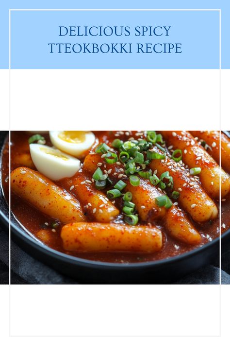 Get ready to spice up your dinner with this delicious Spicy Tteokbokki recipe! Tteokbokki, the popular Korean street food, is made with chewy rice cakes tossed in a sweet and spicy gochujang sauce. This easy-to-follow recipe guides you step-by-step so you can impress your friends and family in no time. Perfect for a cozy night in or as a party favorite, it can be tailored to your preferred level of heat. Let's make this Korean favorite that'll keep everyone coming back for more! Gochujang Tteokbokki, Tteokbokki Sauce Recipe, Spicy Tteokbokki, Tteokbokki Recipe, Korean Rice Cake, Rice Cake Recipes, Gochujang Sauce, Korean Street Food, Meal Suggestions