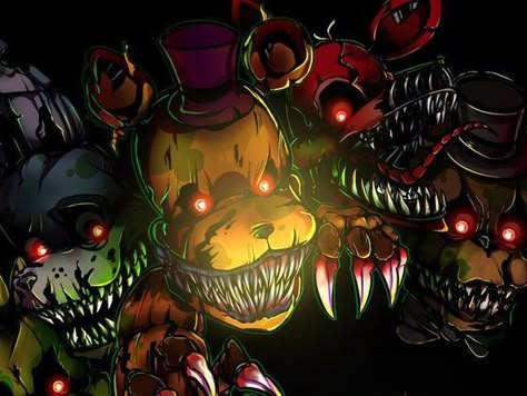 FNAF 4 fan art. Good Horror Games, Fnaf 4, Fnaf Sister Location, Animatronic Fnaf, Fnaf Wallpapers, Indie Horror, Sister Location, Freddy Fazbear, Best Horrors