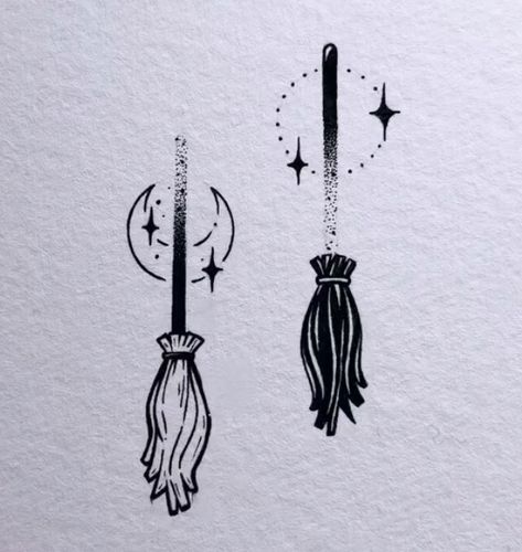 Simple Broom Tattoo, Broom Tattoo, Chest Tattoo Ideas, Chest Hair, Ink Master, Witch Cat, Think About It, Spiritual Connection, Way To Go