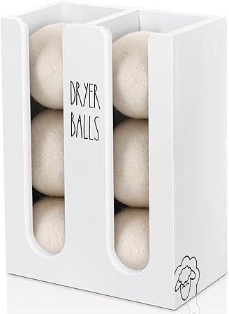 Amazon.com: Ukonvi Magnetic Dryer Ball Holder for Laundry Room Organization, Wood Dryer Ball Container Wall Mount, Dryer Balls Organizer for Laundry Room Storage, Laundry Wool Dryer Ball Dispenser Basket (White) : Home & Kitchen Laundry Room Counter, Oxo Pop Containers, Closet Storage Bins, Ball Holder, Ball Storage, Laundry Dryer, Counter Decor, Wool Dryer Balls, Dryer Balls