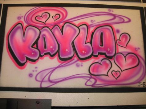 We can airbrush any of these designs or come up with your own!! For loving couples, Dad, Mom, Kids, Teachers! Make a baseball cap, or T Shirt...backpacks, posters, canvas bag...whatever you can dream up we can do it! (516) 467-7100 Airbrush Names Design, Airbrush Letters, Air Brush Designs, Air Brush Shirts, Name Poster Ideas, Airbrush Art Ideas, Name Project, Leavers Shirt, Name Design Art