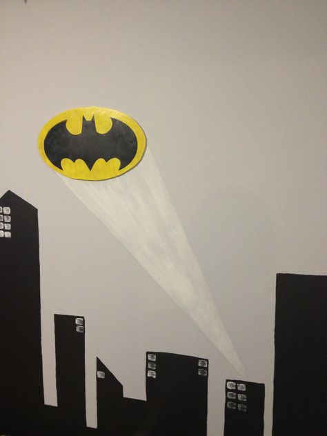 Batman sign Batman Senior Parking Spot, Batman Door Decorations Classroom Themes, Batman Painting Ideas, Batman Classroom, Batman Wall Painting, Batman Light Signal, Batman Sign, Hero Classroom Theme, Classroom Wall Displays