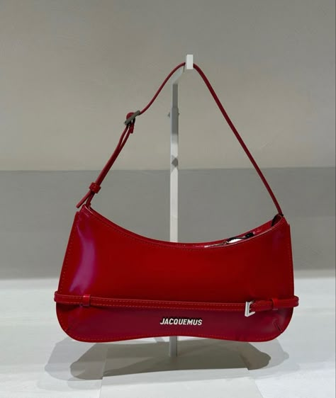 jacquemus mini bag | cherry red purse | fall handbag Jacquemus Mini Bag, Sacs Tote Bags, Products Aesthetic, Expensive Bag, Jacquemus Bag, Aesthetic Skincare, Red Purse, Red Bag, Red Purses