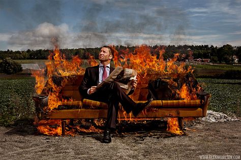 Burning Sofa by Glenn Karlsen, via Flickr Best Leather Sofa, Hot Seat, Magical Images, Fire Photography, Photoshop Projects, Photo Of The Day, Inspirational Images, Create Photo, Photography Tips