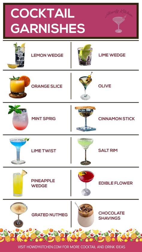 Wondering how to make your cocktails stand out? Explore 20 unique garnish ideas that will not only enhance the taste but also the presentation of your drinks, making them truly unforgettable. Save this pin to have these garnish ideas ready for your next cocktail party or special occasion. Fancy Garnishes For Drinks, Garnishing Ideas Cocktail, Drink Garnish Ideas Cocktails, Cocktail Garnish Ideas Creative, Drink Garnish Ideas, Creative Cocktail Garnishes, Garnish For Cocktails, Cocktails Garnish, Cocktail Garnish Ideas