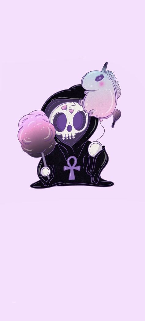 Cute Grim Reaper Wallpaper, Cute Grim Reaper Drawing, Grim Wallpaper, Cute Skull Wallpaper, Grim Reaper Wallpaper, Kawaii Grim Reaper, Reaper Aesthetic, Cute Reaper, Cartoon Grim Reaper