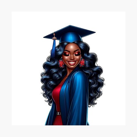 Get my art printed on awesome products. Support me at Redbubble #RBandME: https://www.redbubble.com/i/photographic-print/Graduation-Black-Woman-Graduating-Girl-Highschool-Graduate-College-Senior-Black-Girl-Graduating-by-gabrielakrall/160582935.6Q0TX?asc=u Graduation Drawing, Graduate College, Women Education, Chocolate Girls, College Senior, Flyer And Poster Design, Red Bubble, Photographic Print, Poster Design