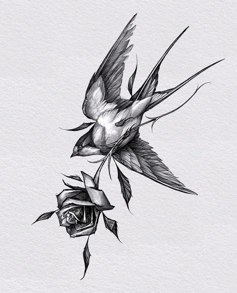 Sparrow Tattoos, Swallow Tattoo Design, Bird Tattoo Men, Vogel Tattoo, Side Neck Tattoo, Small Chest Tattoos, Sparrow Tattoo, Chest Tattoos, Neck Tattoo For Guys