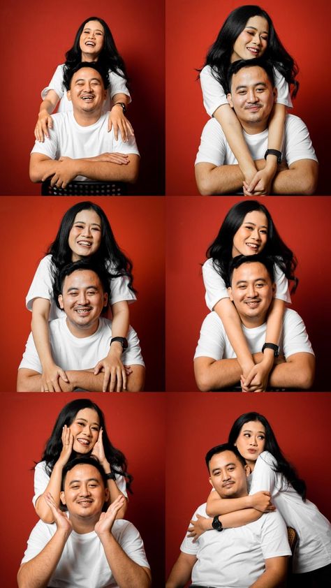 Simple Couple Photoshoot, Photobox Ideas Pose Couple, Prewed Jawa, Poto Studio, Photoshoot Studio Ideas, Prenuptial Photoshoot, Prenup Shoot, Grad Shoot, Tattoo Couple