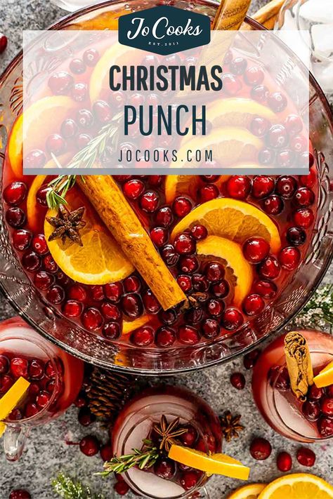 This sparkling bowl of Christmas Punch is one of the best Holiday drinks out there. Keep it non-alcoholic, or add vodka, rum or champagne. #christmaspunch #christmas #recipe Cheerwine Punch, Non Alcoholic Christmas Punch, Emily Enchanted, Holiday Punch Recipe, Cranberry Punch, Christmas Punch Recipes, Holiday Punch, Christmas Drink, Christmas Punch