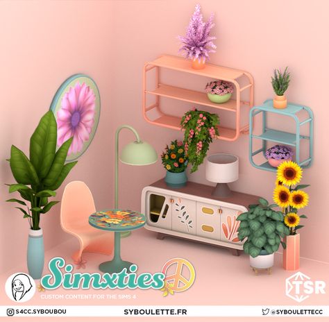 Sims 4 Cc Furniture Living Rooms, Sims 4 Beds, Sims 4 Couple Poses, Sims 4 Bedroom, Colorful Planters, Tumblr Sims 4, Sims 4 Cc Folder, Inspired Furniture, Sims 4 House Design