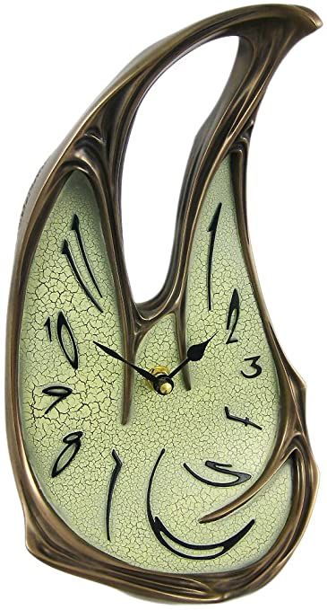 Melting Clock, Clock Table, Traditional Desk, Crackle Painting, Cool Clocks, Shelf Clock, Time Keeper, Old Clocks, Mantel Clocks