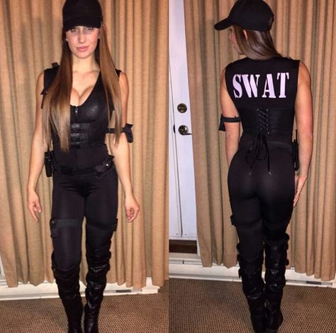 . Swat Halloween Costume, Swat Costume, Police Halloween Costumes, Halloween Costumes For Work, Halloween Costumes 2016, Look Festival, Halloween Costumes College, Fantasias Halloween, Cute Halloween Costumes