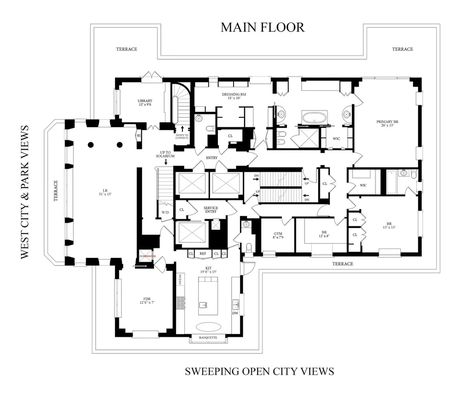 New York City Apartment Floor Plans, Luxury Penthouse Apartment Floor Plans, Penthouse Floorplan, Penthouse Apartment Floor Plan, Property Layout, Luxury Penthouse Apartment, City Living Apartment, Nyc Penthouse, Luxury Floor Plans