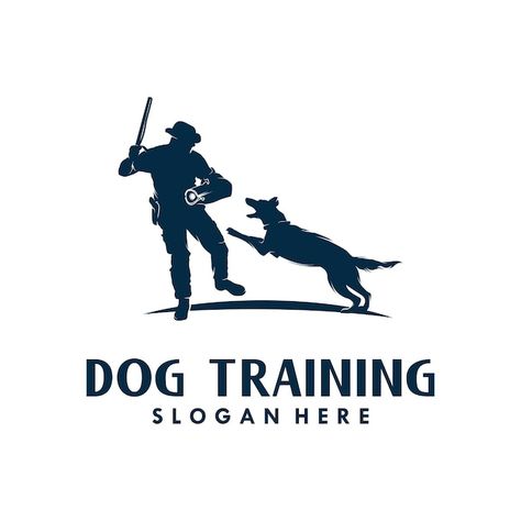 Vector a man dog training vector logo de... | Premium Vector #Freepik #vector #pet-owner #people-set #girl-with-dog #dog-set Dog Trainer Logo, Dog Training Logo, Protection Dog Training, Logo Dog, Dog Logo, Man And Dog, Vector Logo Design, Pet Owner, Logo Design Creative