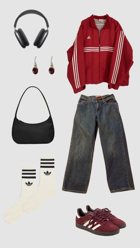 #outfitinspo #ootd #streetwear #adidas #adidassambas Styling Adidas Samba, Adidas Streetwear, Ootd Streetwear, Cute Fits, Adidas Samba, Streetwear Outfit, Retro Outfits, Personal Style, Ootd