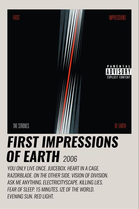 First Impressions Of Earth, Polaroid Posters, Evening Sun, The Strokes, Parental Advisory Explicit Content, Ask Me Anything, First Impressions, The Other Side