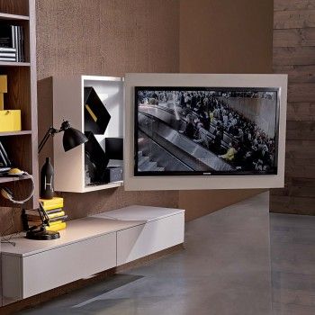 Meuble-TV orientable Rack avec compartiment porte-cd et dvd Tv Stand Measurements, Wall Tv Stand, Wall Mounted Tv Unit, Tv A Muro, Swivel Tv Stand, Tv Fal, Tv Stand Designs, Tv Cabinet Design, Tv Panel