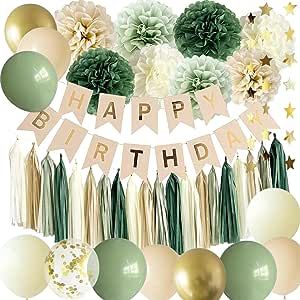 100th Birthday Party Decorations, Green Happy Birthday, Happy Birthday Floral, Blush Decor, Floral Cake Topper, Woman Birthday Party, Gold Birthday Party, Happy Birthday Banner, Happy Birthday Parties