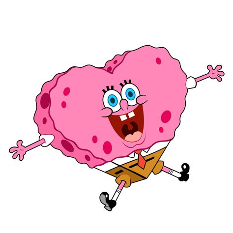 SpongeBob Heart Sticker. #Love #heart #pink #SpongeBob #Valentine'sDay Spongebob Heart, Valentine Drawing, Spongebob Cartoon, Spongebob Drawings, Spongebob Painting, Frida Art, Spongebob Patrick, Spongebob Wallpaper, Cartoon Stickers