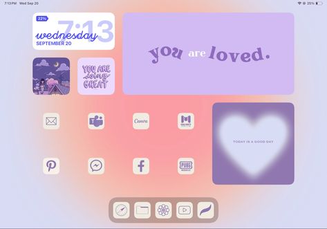 AESTHETIC CUTE IPAD CUSTOMIZATION Customizing Ipad Homescreen, Home Screen Layout Purple, Ipad Layout Purple, Ipad Homescreen Ideas Purple, Ipad Customization Home Screen, Ipad Home Screen Layout Aesthetic, Ipad Homescreen Ideas Aesthetic, Tablet Theme, Aesthetic Ipad Homescreen Layout